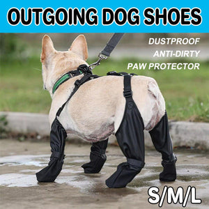 Waterproof Dog Shoes with Adjustable Suspenders Anti-Slip Dog Boots