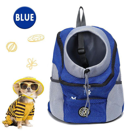 Dog Front Carrier Backpack Puppy Travel Mesh Pet Dog Carrier Backpack Blue