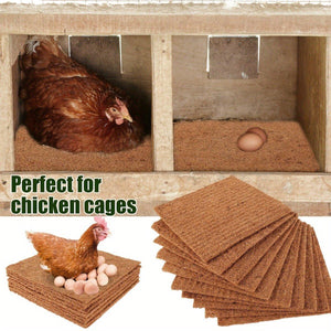 10pcs Chicken Nest Box Liners Coconut Fibre 11.8x11.8 Inches