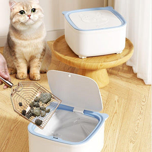 Compact Cat Trash Can with Flip Lid Deodorant & Odor Control Bin