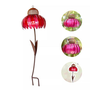 Metal Coneflower Bird Feeder for Small Birds