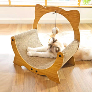 Cradle Cat Nest 2-in-1 Cat Scratcher and Lounge with Hanging Toy