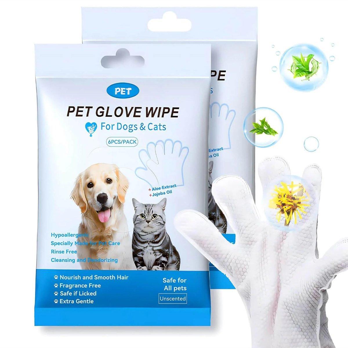 Cat Dog Cleaning Gloves Wipes Fur Disposable Glove Wipes Face Washing Grooming