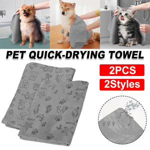 Pet Towel Dog Bath Quick-drying Towel Absorbent Dry Hair Towel Cat Bath Towel