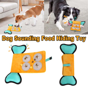 Interactive Canvas Dog Toy with Treat Pockets Crinkle Sound