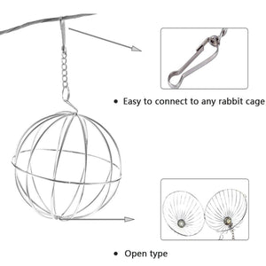 Hanging Grass Ball for Small Pets Stainless Steel Hay Feeder for Rabbits & Guinea Pigs