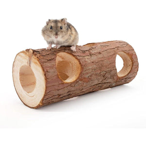 Premium Solid Wood Hamster Tunnel - Natural and Durable Chew Toy