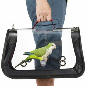 Portable Pet Bird Parrot Carrier Transparent Breathable Travel Cage