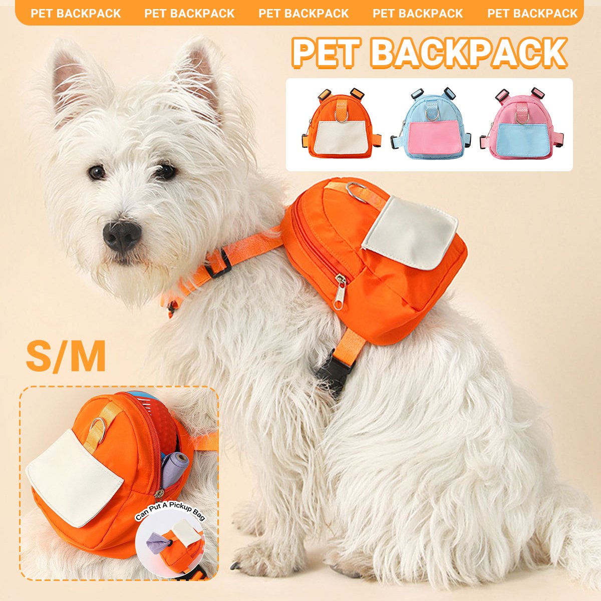 Comfortable and Adjustable Durable Dog Backpack Harness