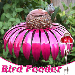 Metal Coneflower Bird Feeder for Small Birds