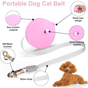 Pet Retractable Traction Rope Durable Dog Leash with 360° Buckle Easy Control