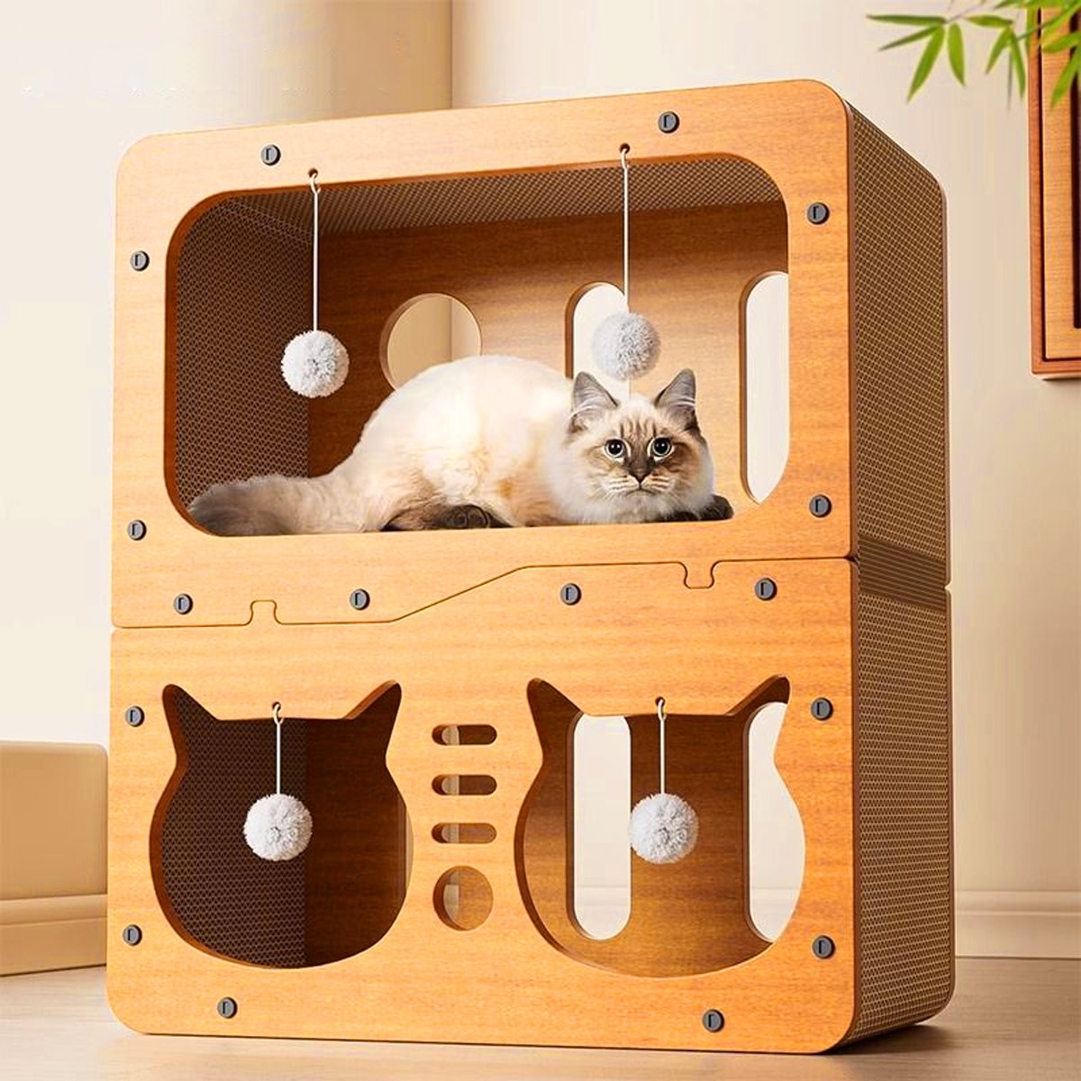 Wear-resistant Cat Scratch Board House Cat Climbing Tower Toy Nest