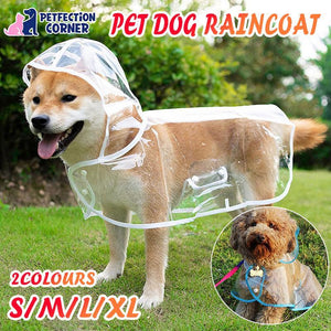 Waterproof Dog Rain Jacket- Puppy Hooded Outdoor Coat Vest Clothes Raincoat