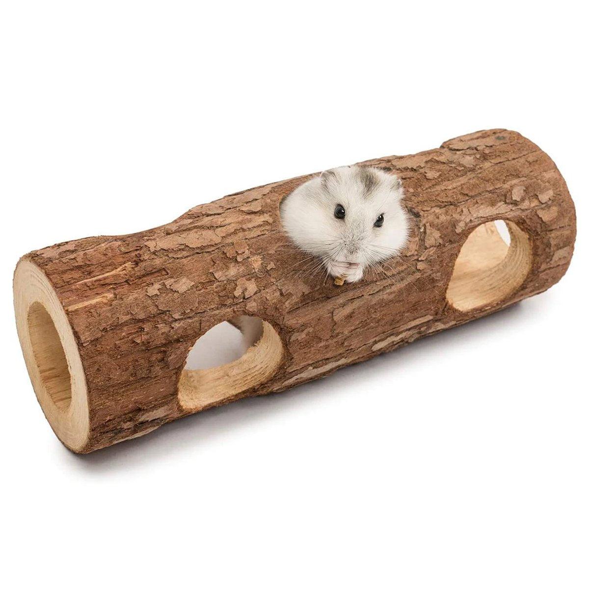 Premium Solid Wood Hamster Tunnel - Natural and Durable Chew Toy