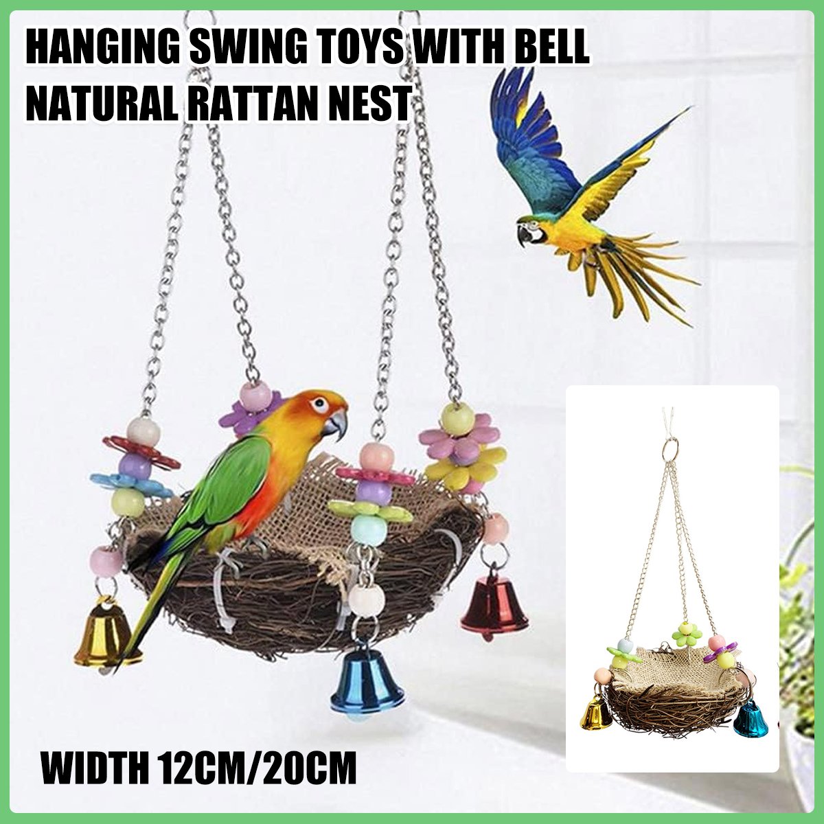 Small and Medium-Sized Bird Swing Toy Parrot Rattan Nest