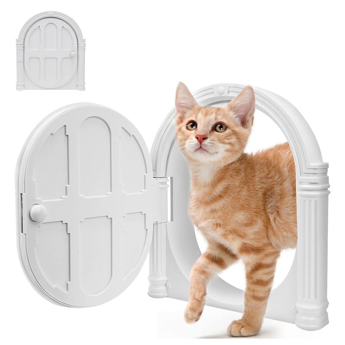 Stylish and Secure White Pet Door for Cats