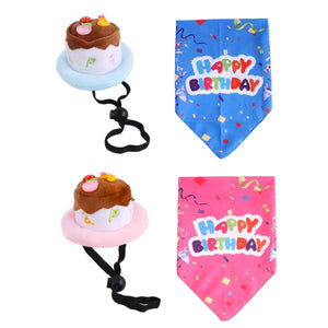 Pet Birthday Suit Cake Hat Triangle Towel Combination Birthday Dress