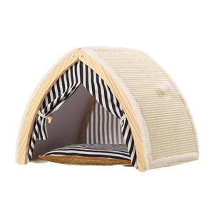 Foldable Cat House Tent Pet Villa Indoor Cat Shelter with Cushion Cat Litter Bed