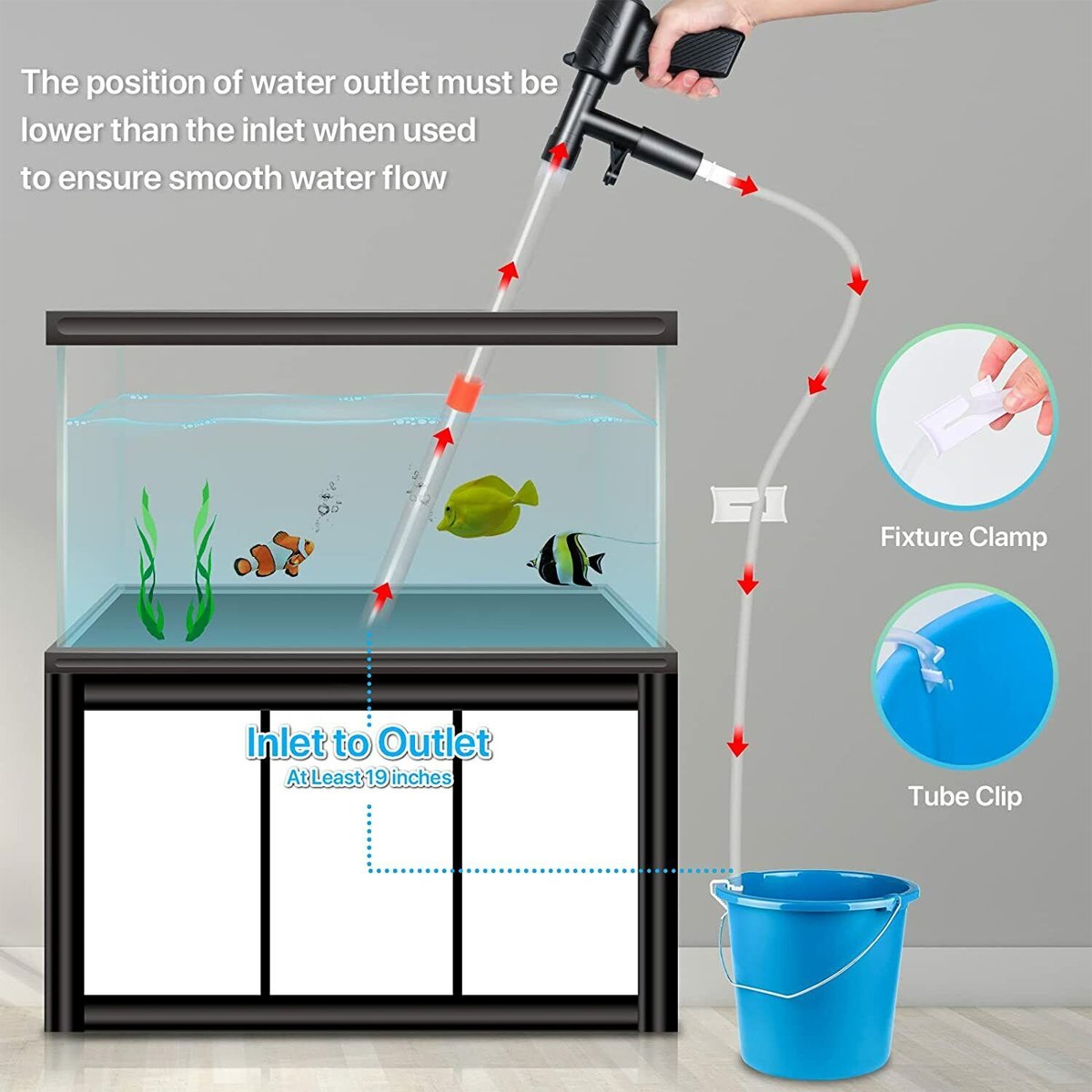 Multi-functional Fish Tank Gravel Cleaner