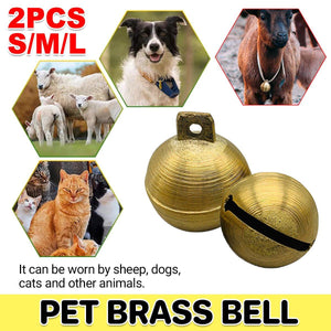 2PCS Durable Brass Animal Bells Loud Tracking Bells for Cows Dogs & Pets