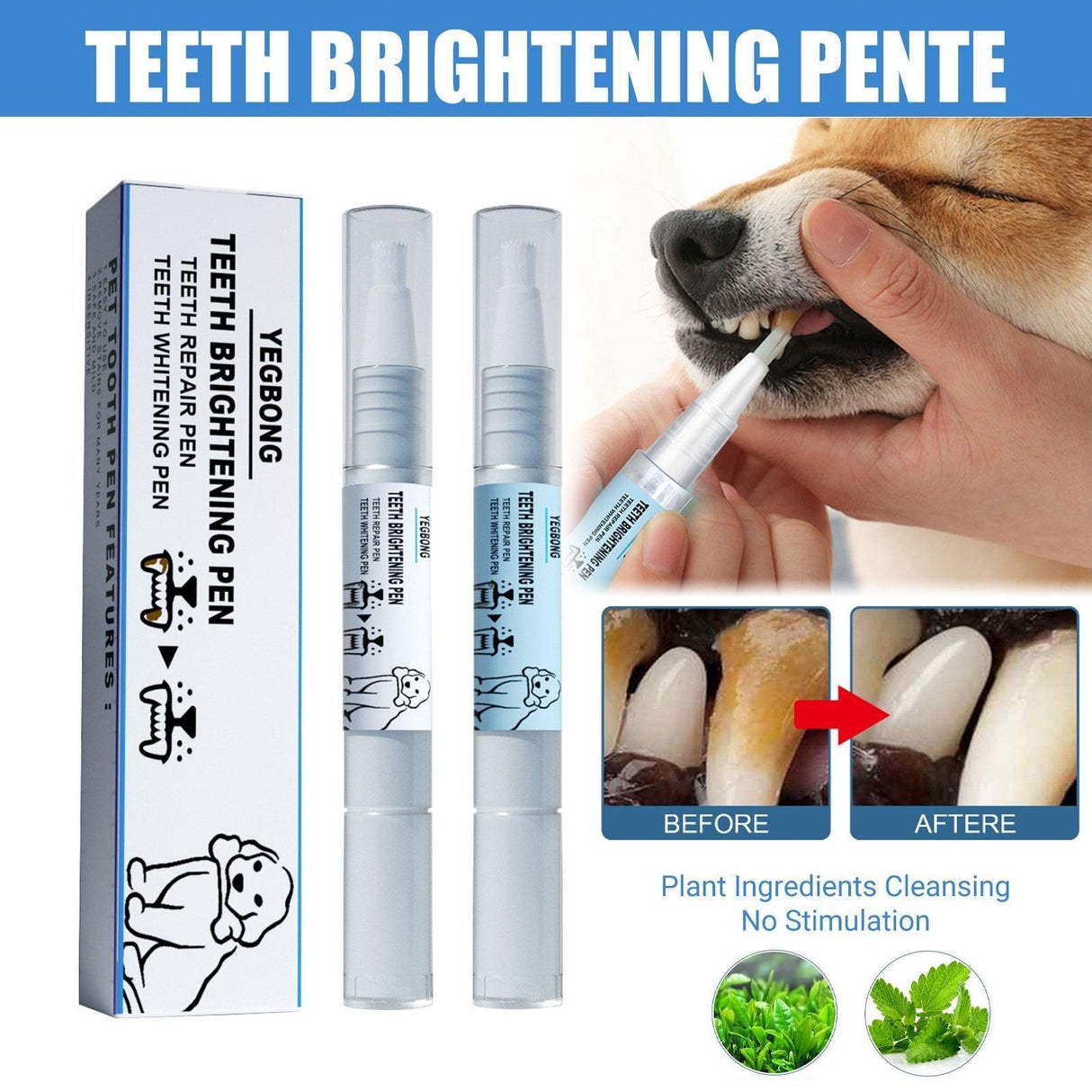 Effective Dog Teeth Cleaning with Tartar Removal using Teeth Brightening Pen