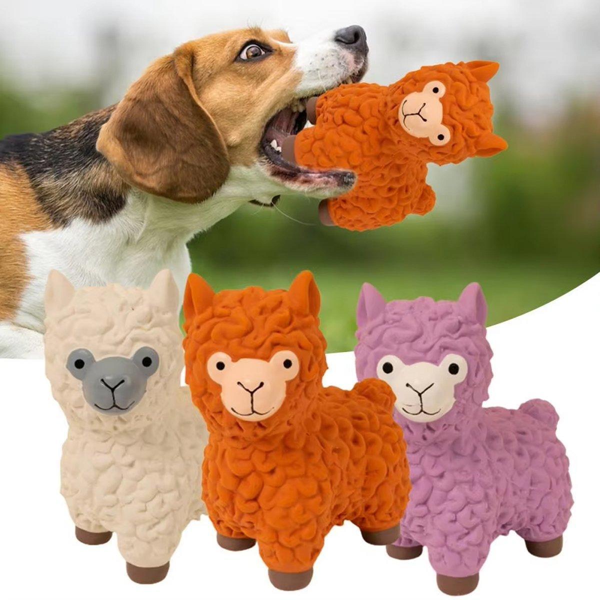 Pet Toy Latex Toy Sound Alpaca Bite Resistant Molars Cartoon Alpaca Dog Toy