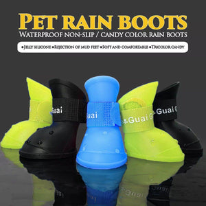 Cartoon Boots Pet Rain Boots Waterproof Non-slip Wear-resistant Dog Shoes