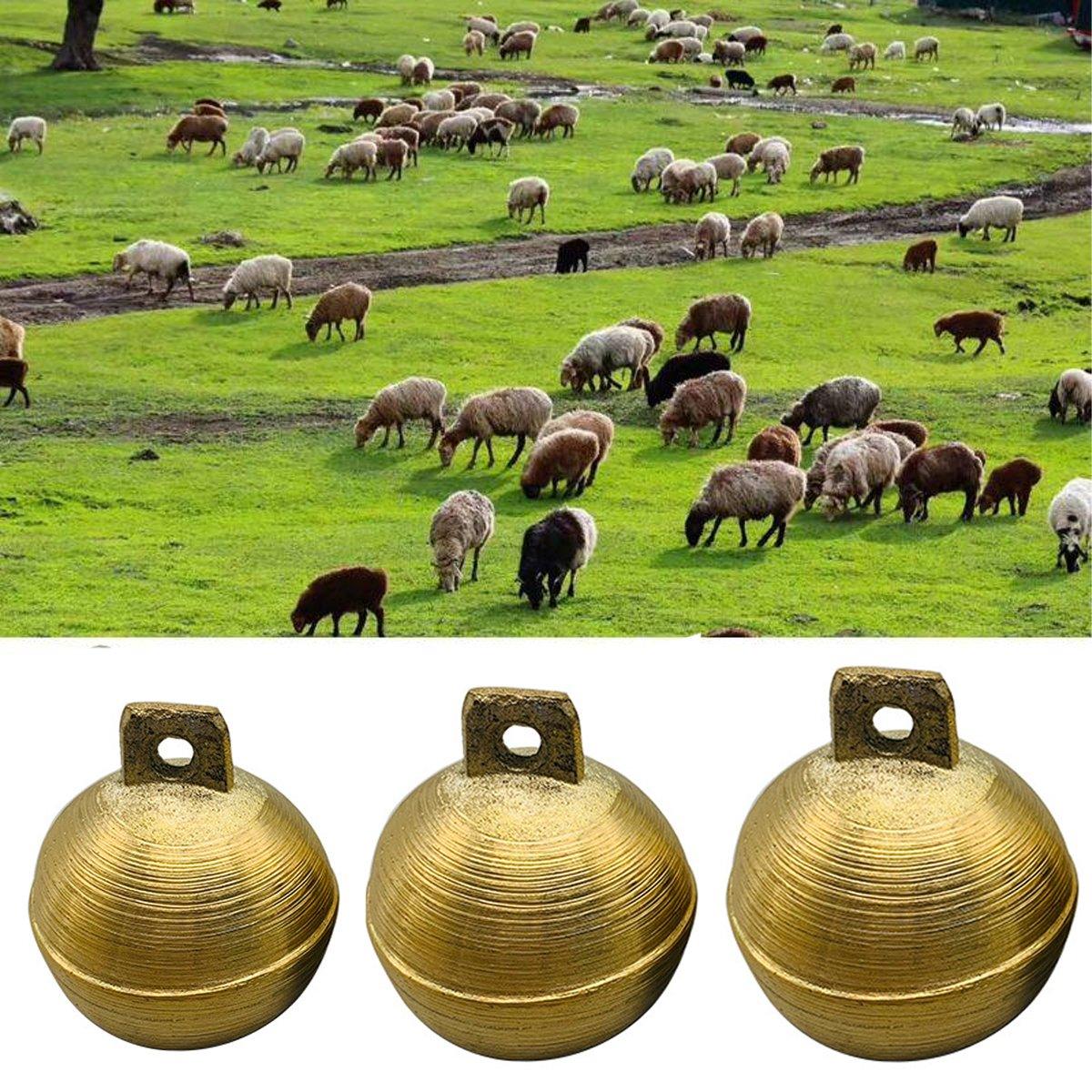 2PCS Durable Brass Animal Bells Loud Tracking Bells for Cows Dogs & Pets