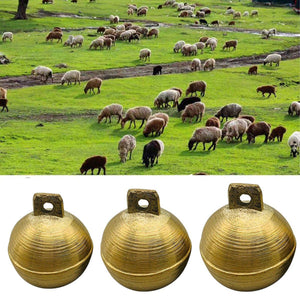 2PCS Durable Brass Animal Bells Loud Tracking Bells for Cows Dogs & Pets