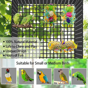 3PCS Bird Parrot Shredding Toys Hanging Cage