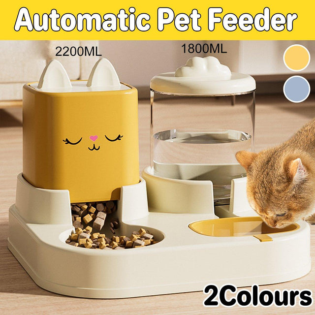 Auto Pet Feeder & Water Dispenser – Dual-Purpose Feeding Station for Cats and Dogs