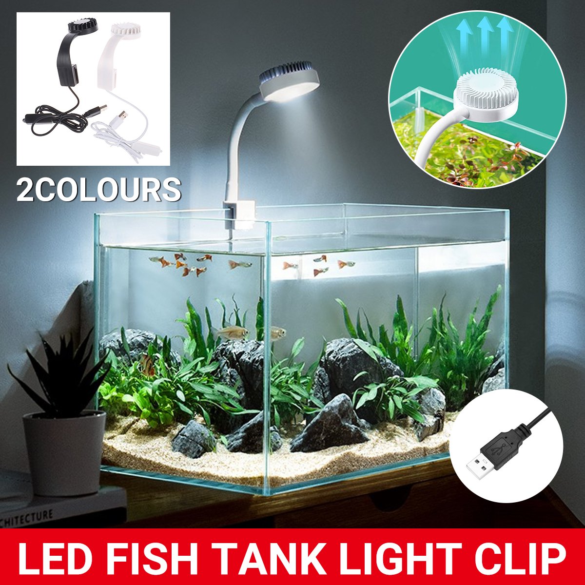 Efficient aquarium lights for plants for small fishbowls and desktop aquariums