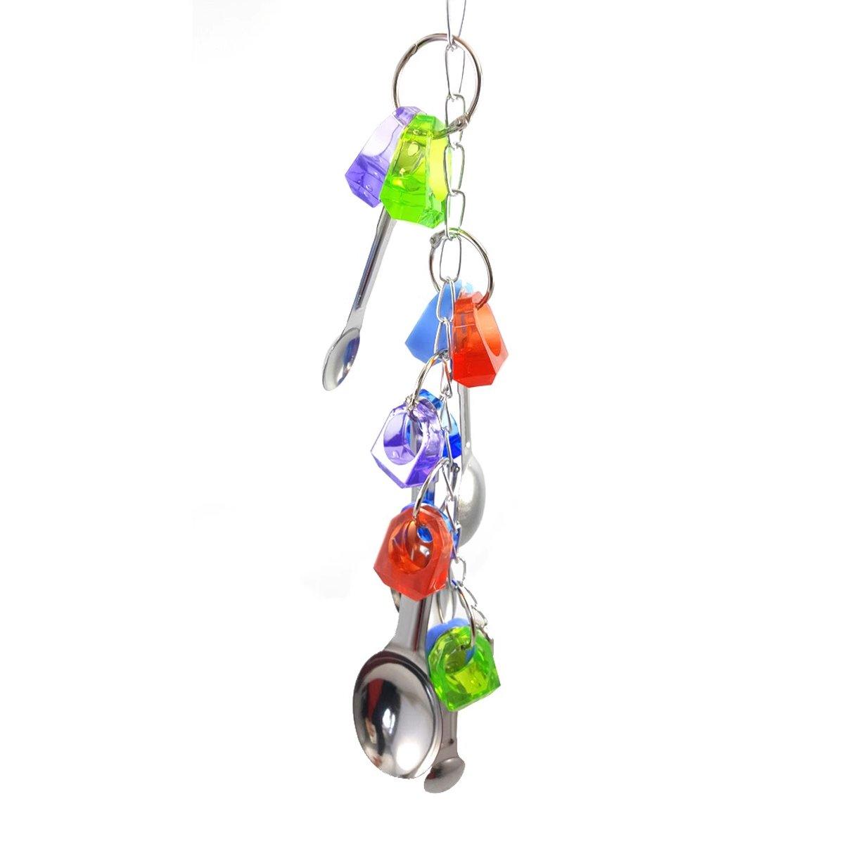 Parrot Bite Toy Parrot Toy Bird Toy Metal Spoon String Toy 113g