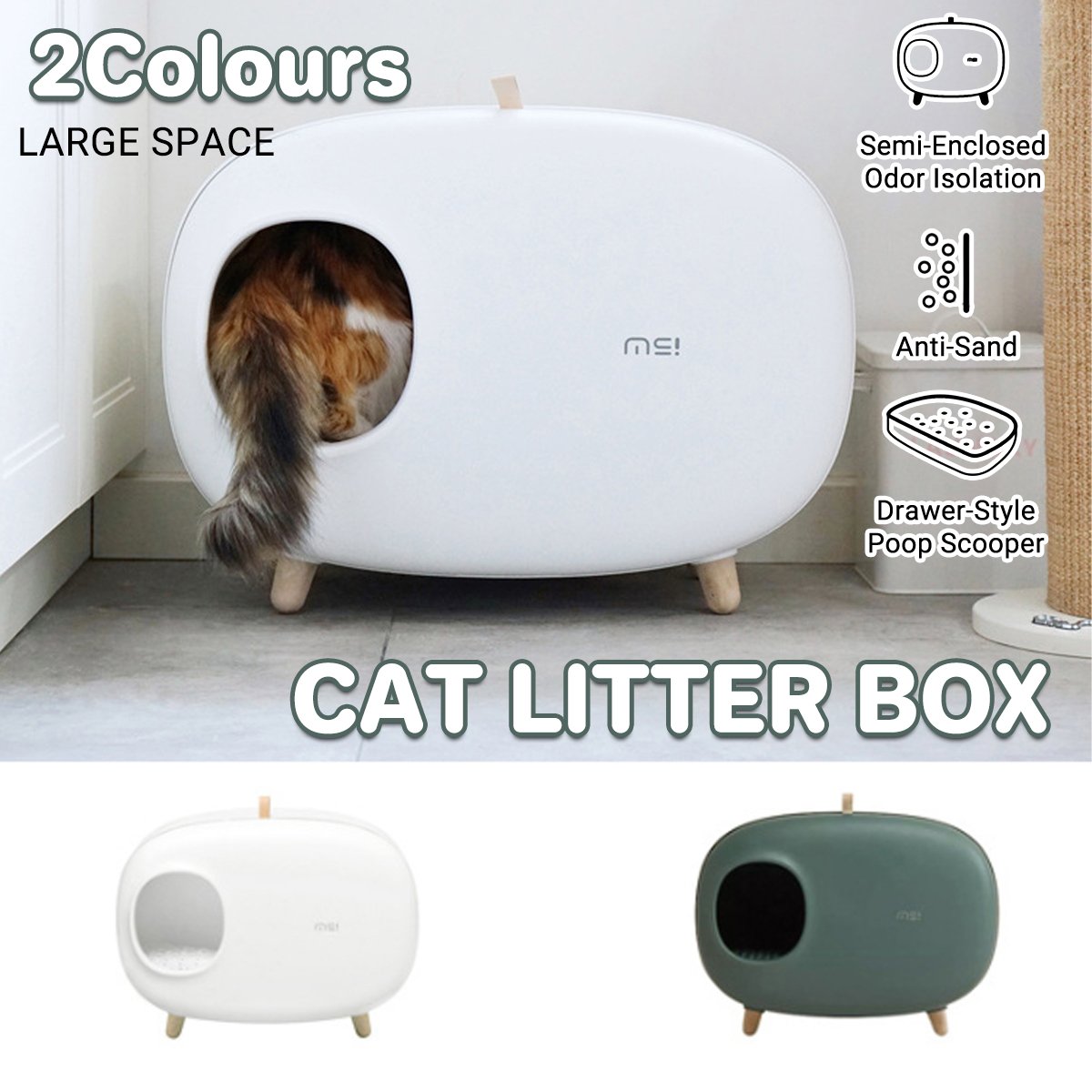 Cat Litter Box Semi-closed Cat Supplies Cat Toilet Drawer Large Cat Litter Box