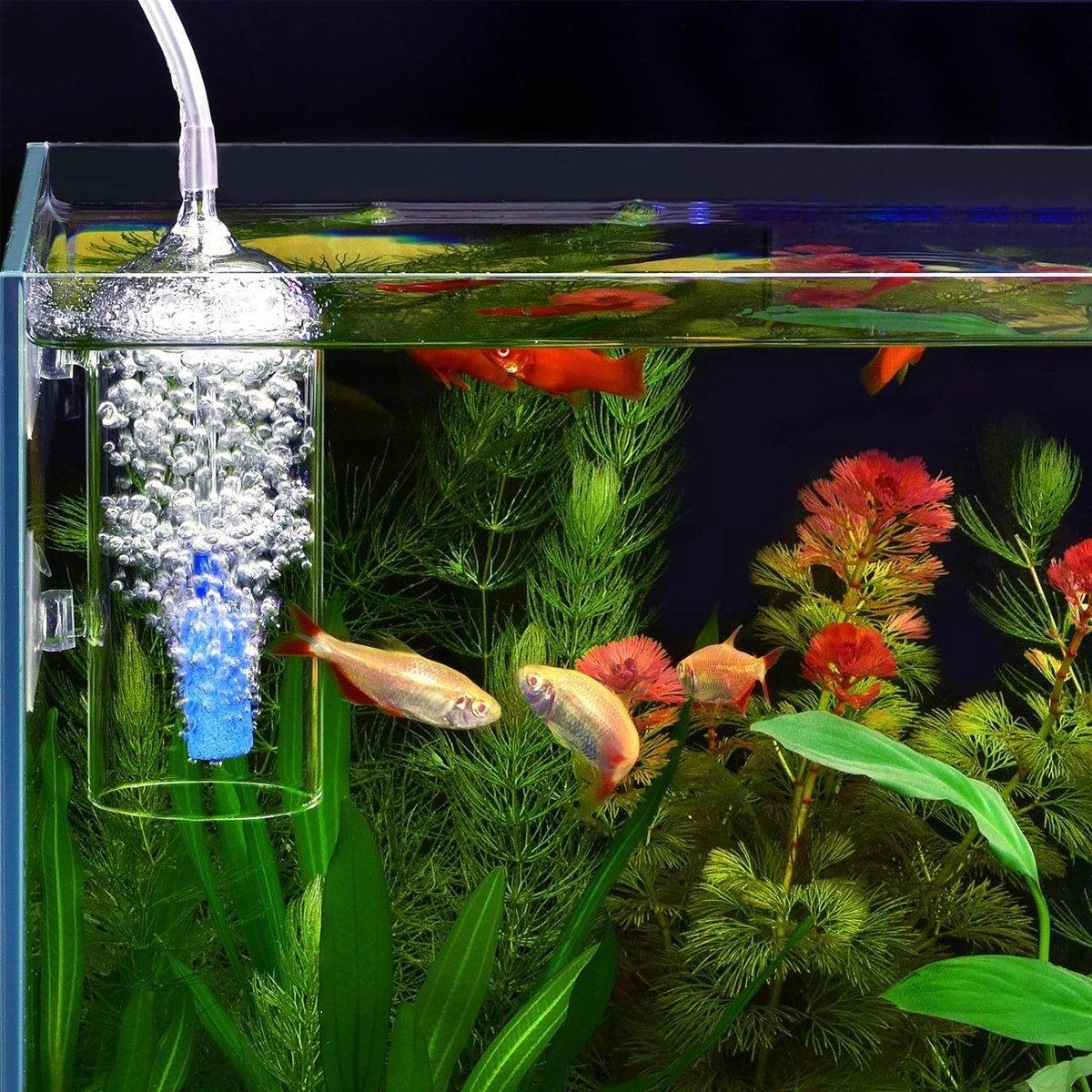 Aquarium Oxygen Diffuser Glass Bubble Stone CO2 Aquatic Plant Tank Oxygenator