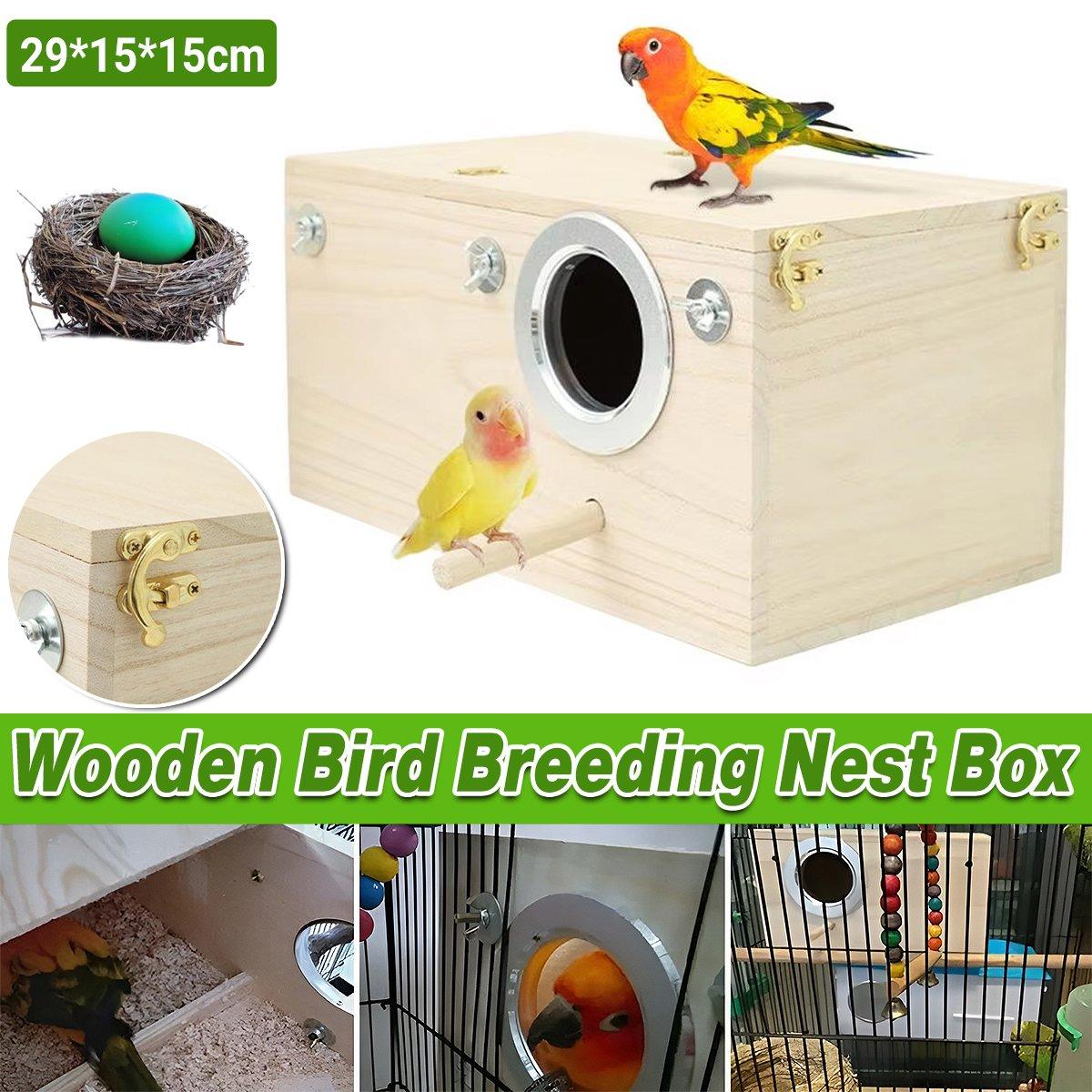 Right Opening Wooden Breeding Box for Small Birds Durable & Spacious