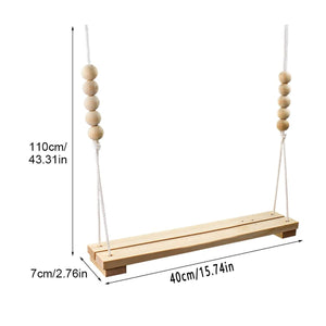 Durable Wooden Chicken Swing  Adjustable Rope & Handmade Beads