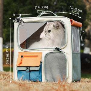 Cat Bag Large Capacity Portable Pet Backpack With Trolley Case