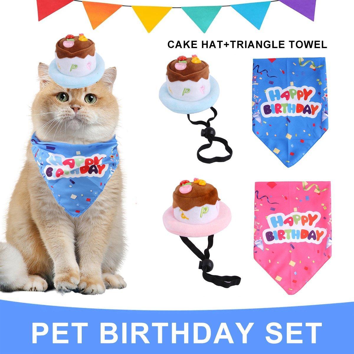 Pet Birthday Suit Cake Hat Triangle Towel Combination Birthday Dress