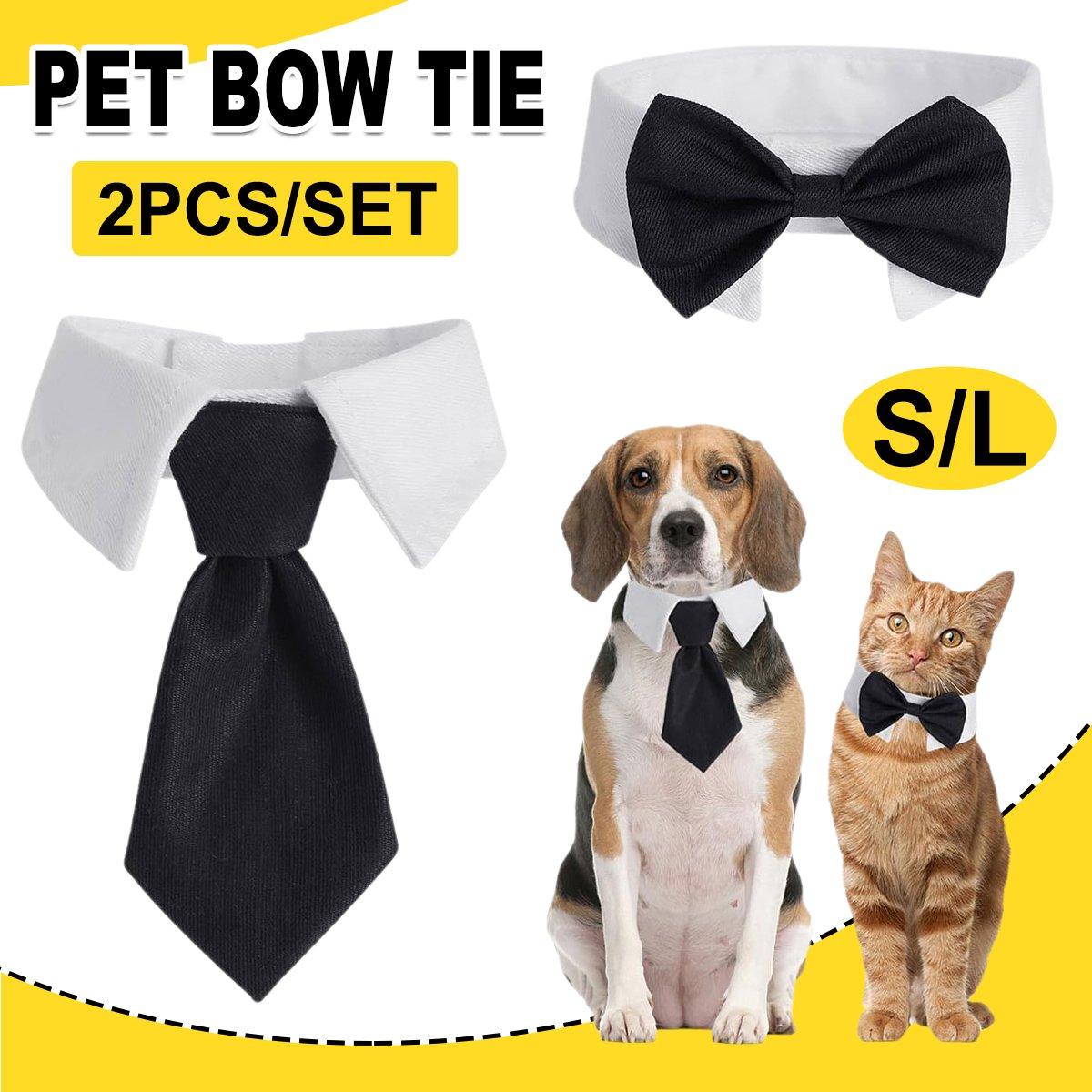 Adjustable Solid Colour Bow Tie Designer Pet Collar For Dog and Cat