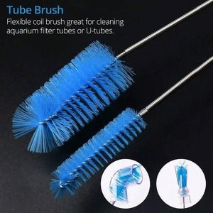 Spring Brush Aquarium U Shaped Pipe Cleaner Brush for Hole Cleaning Fish Tank