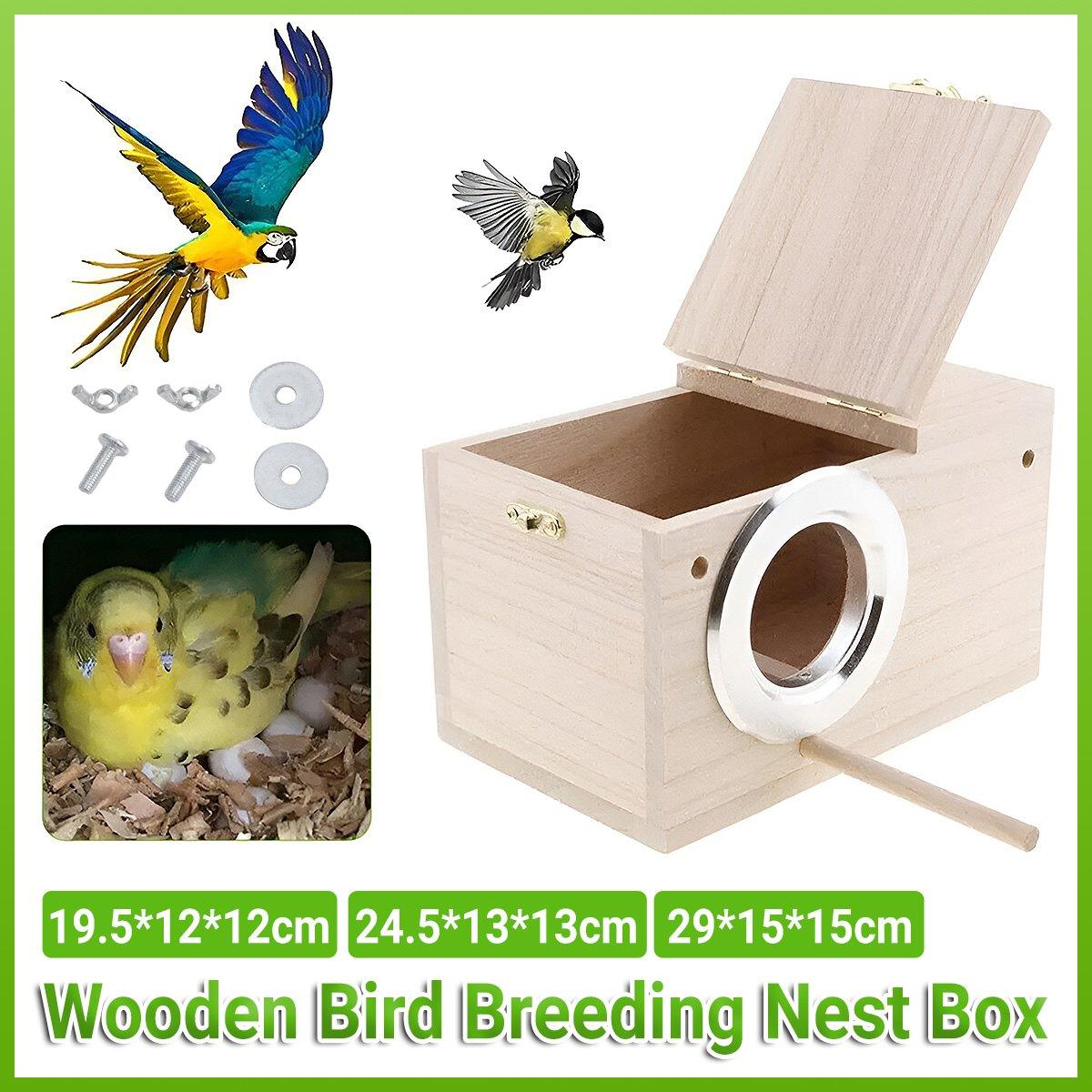 Wooden Bird Breeding Nest Box Bird House