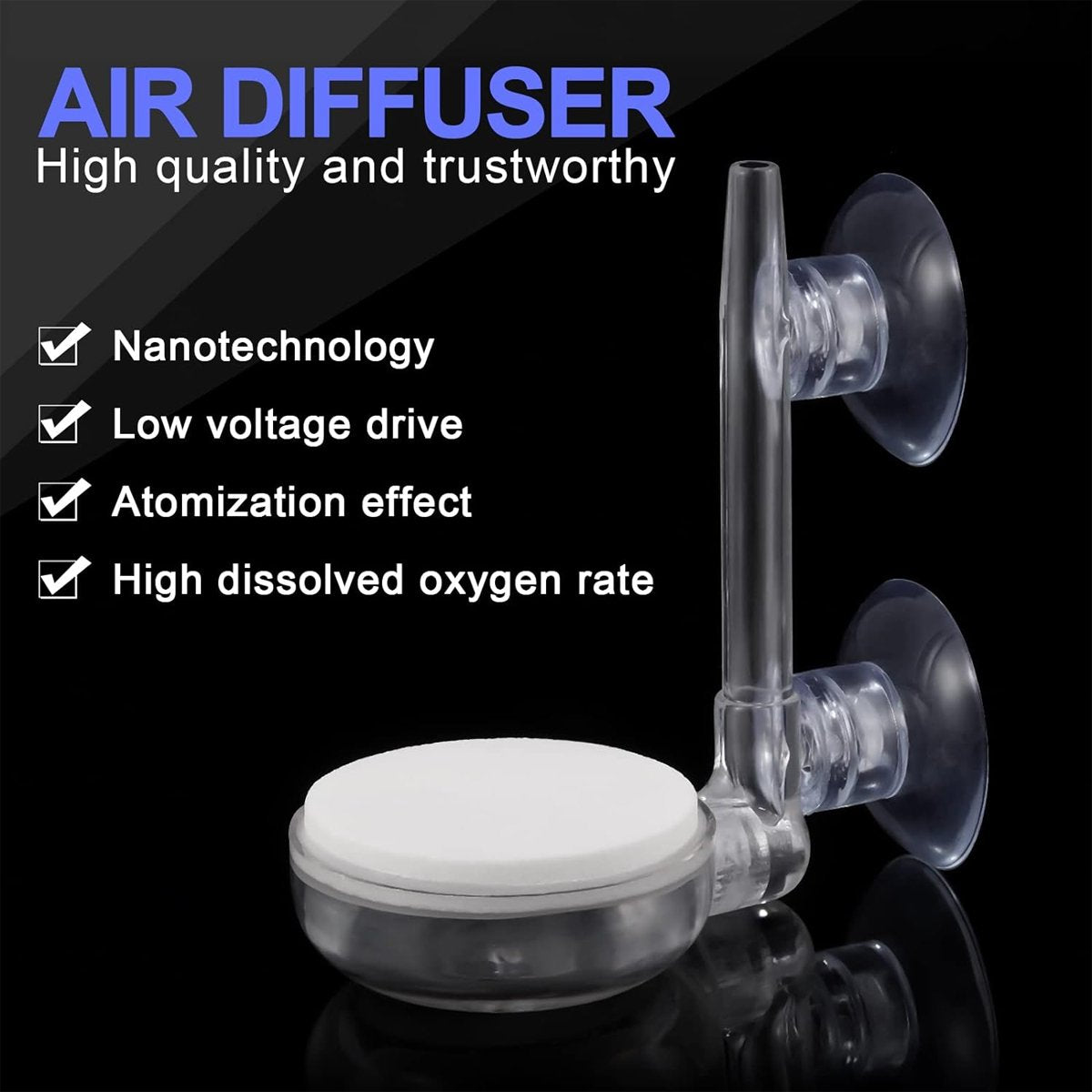 Aquarium Air Stones Quiet Bubble Stone Aerator Head Fish Tank Oxygen Pump Nano Air Disc Atomizer