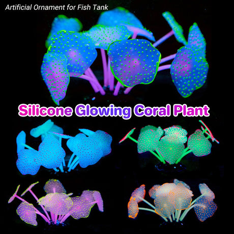 11 Leaf Silicone Artificial Fish Tank Aquarium Coral Plant Decoration