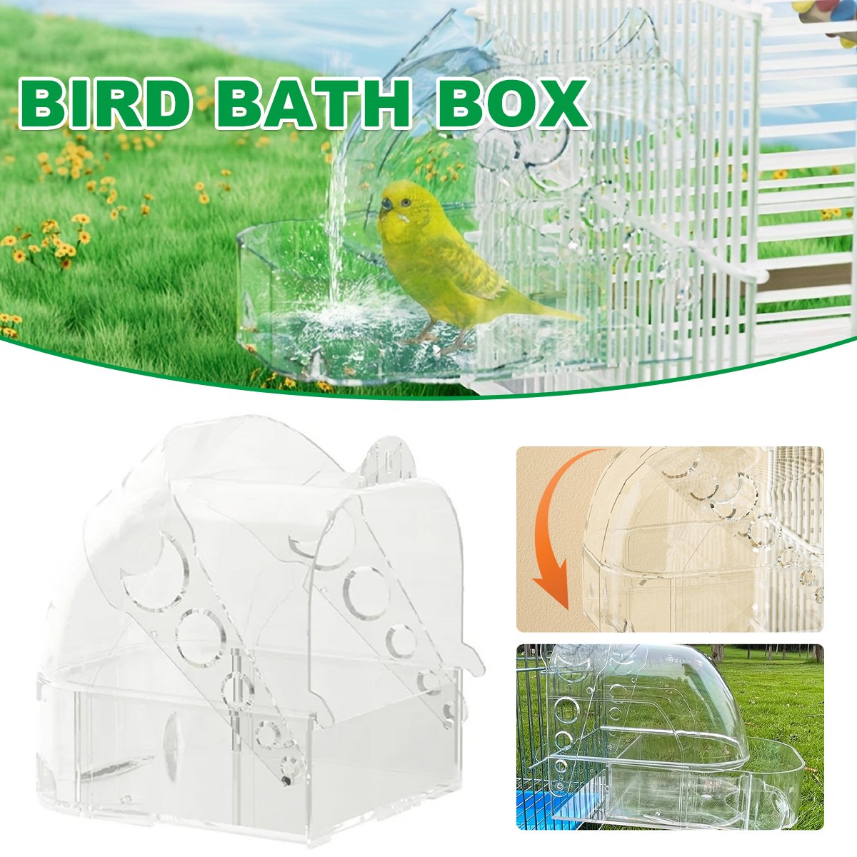 Parrot Bathers Large Bathroom Birdcage Supplies Multi-purpose Bath Room Sleeping Nest Feeding Box Tiger Skin Bird Bathtub