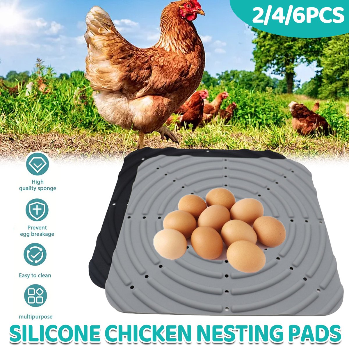 Durable and Washable Silicone Nest Bedding for Chicken Coops