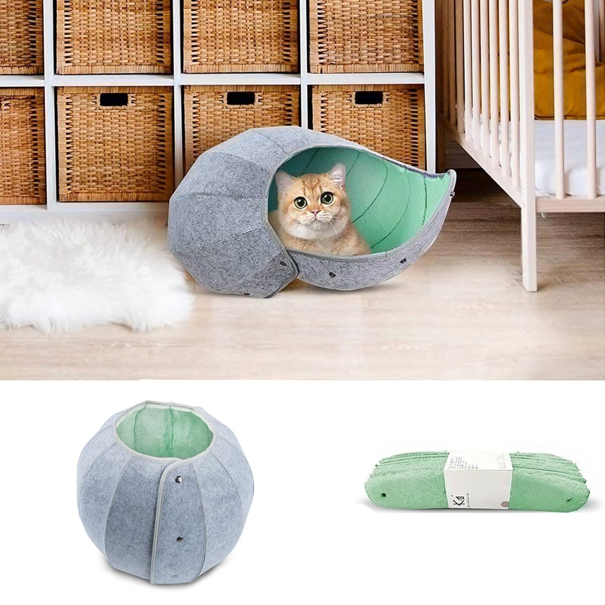 Foldable Breathable Pet Bed Pet Kennel Cat Tunnel Semi-closed Cat Kennel