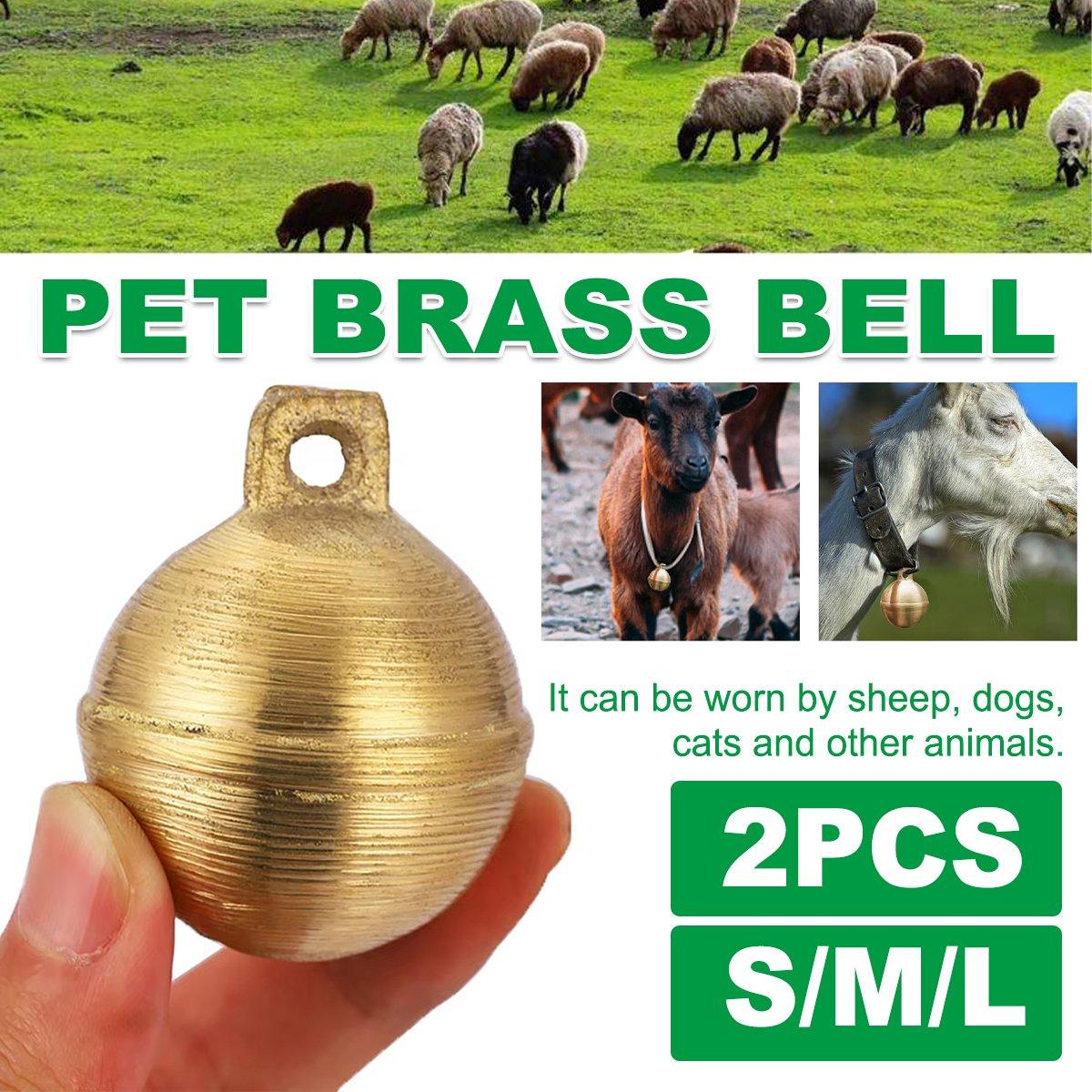 2PCS Durable Brass Animal Bells Loud Tracking Bells for Cows Dogs & Pets