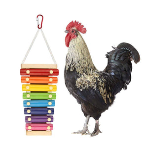 7-Tone Hanging Bird Xylophone Musical Toy for Chickens & Parrots