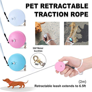 Pet Retractable Traction Rope Durable Dog Leash with 360° Buckle Easy Control